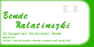 bende malatinszki business card